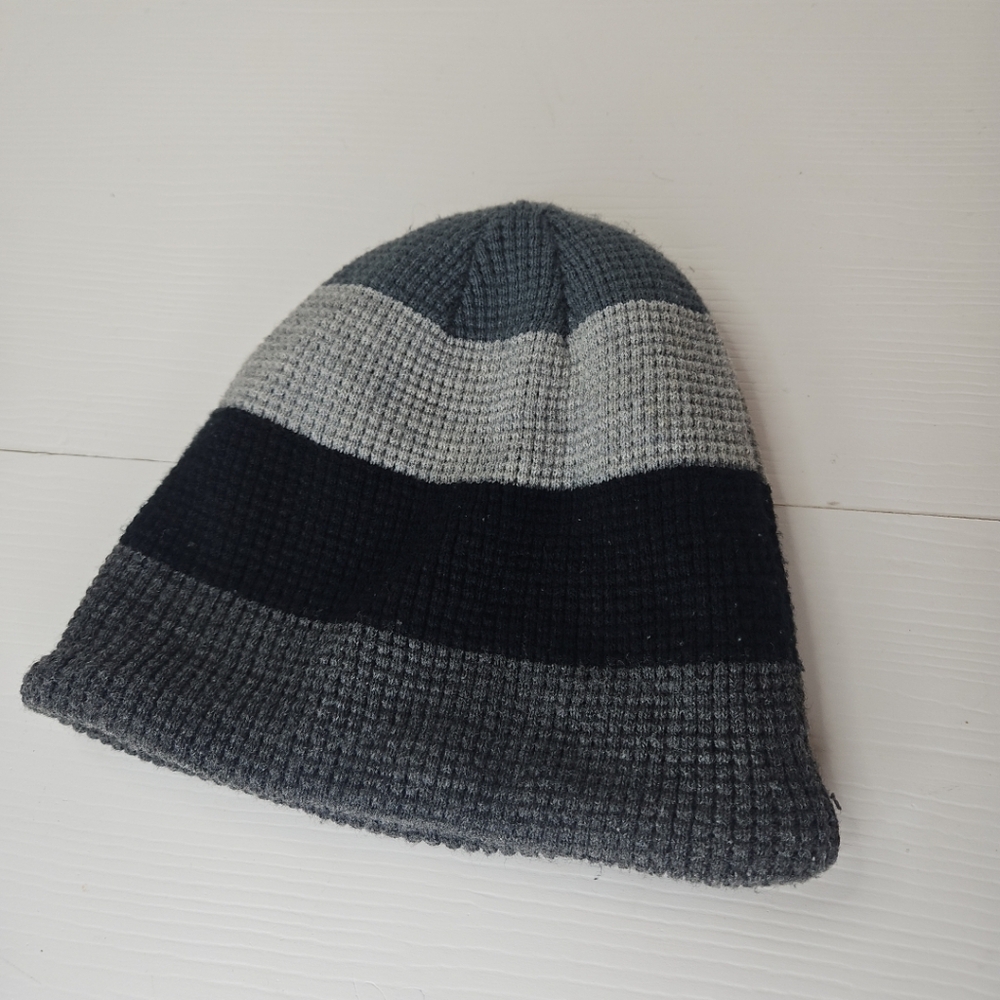🎁Color Block Casual Solid Unisex Beanie Knitting Hat Winter Black Gray One Size - Picture 8 of 14